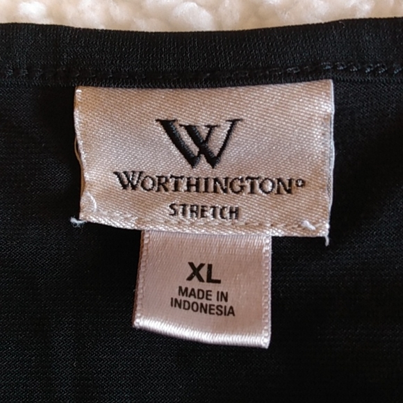 Pretty Ruched Half Sleeves Black Worthington Top - Picture 8 of 12